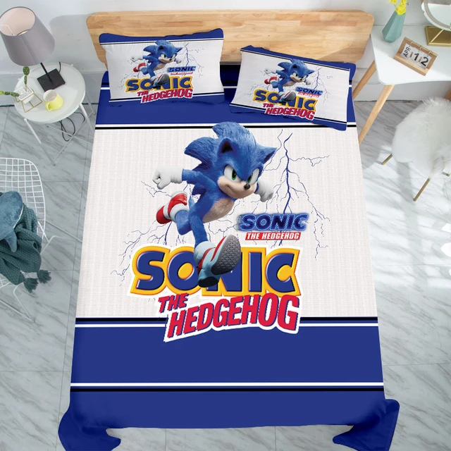 SOEWBBER Jogo de cama Sonic The Hedgehog impresso em 3D conjunto