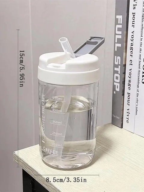 1 pcs 550ML transparent water bottle, portable outdoor water cup for girls 4