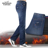 New Winter Fleece Jeans for Men Bruce&Shark Luxury  Korean Style  Mid Waist Men's Jeans Casual Straight Leg Loose Big Size 42 1