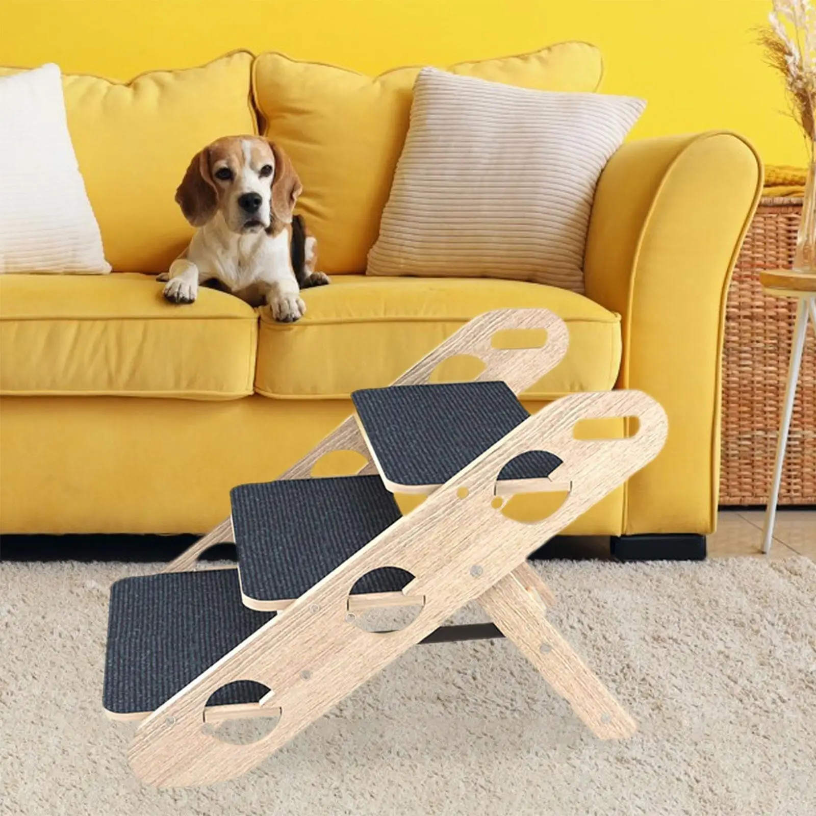 Wood Dog Stairs Foldable High Bed Climbing Non Slip Comfortable Pet Steps Indoor for Indoor Use Cats Sofa Puppy Small Pets Wood Dog Stairs Foldable High Bed Climbing Non Slip Comfortable Pet Steps Indoor for Indoor Use Cats Sofa Puppy Small Pets