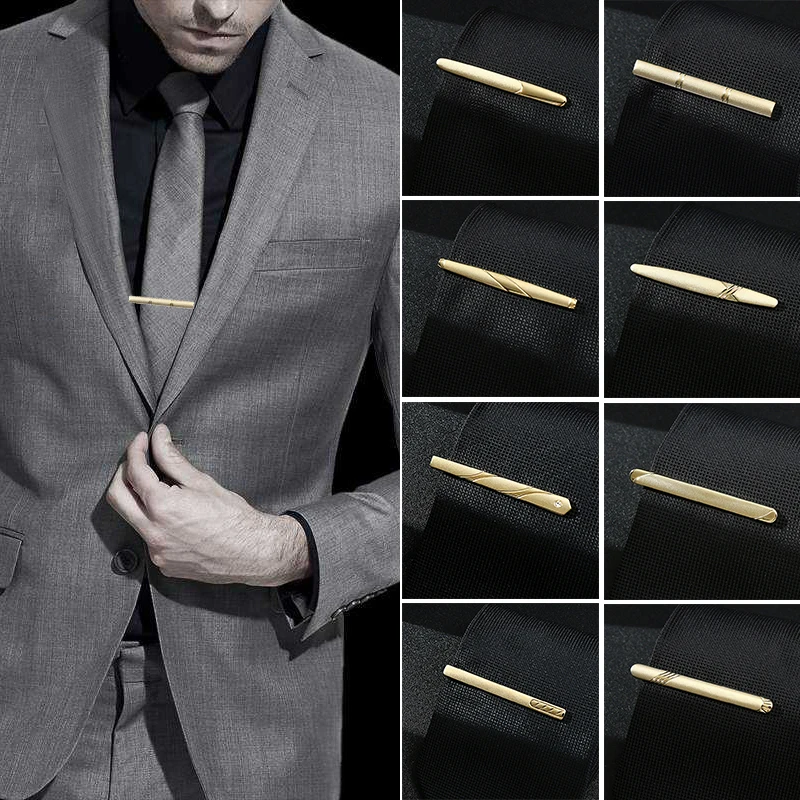 Set 4 Fermacravatte Uomo – Sottili E Classici In Argento – Per Abito Da Business, Matrimonio E Cerimonia - 5