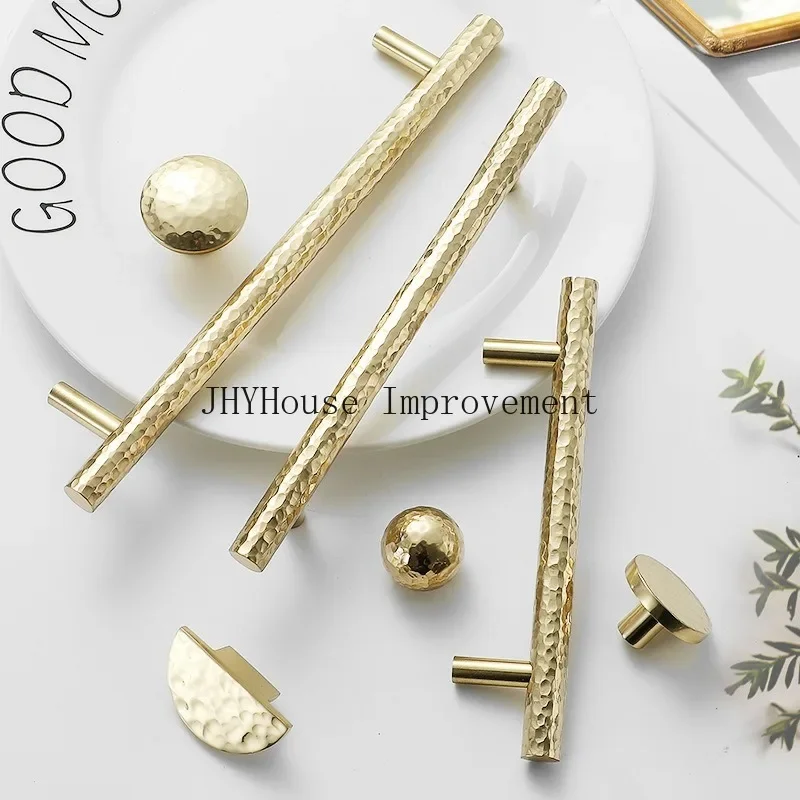 BrassHandleForCabinetHammeredGoldenPolishedGlossDrawerKitchenCupboardFurnitureModernRoundKnobs-AliExpress13