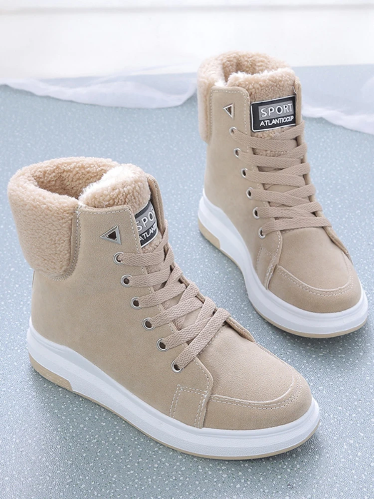 Snow Boots Women's 2022 New Winter Cotton Shoes Plush Thickened Soles Warm Martin Boots Medium Short Boots