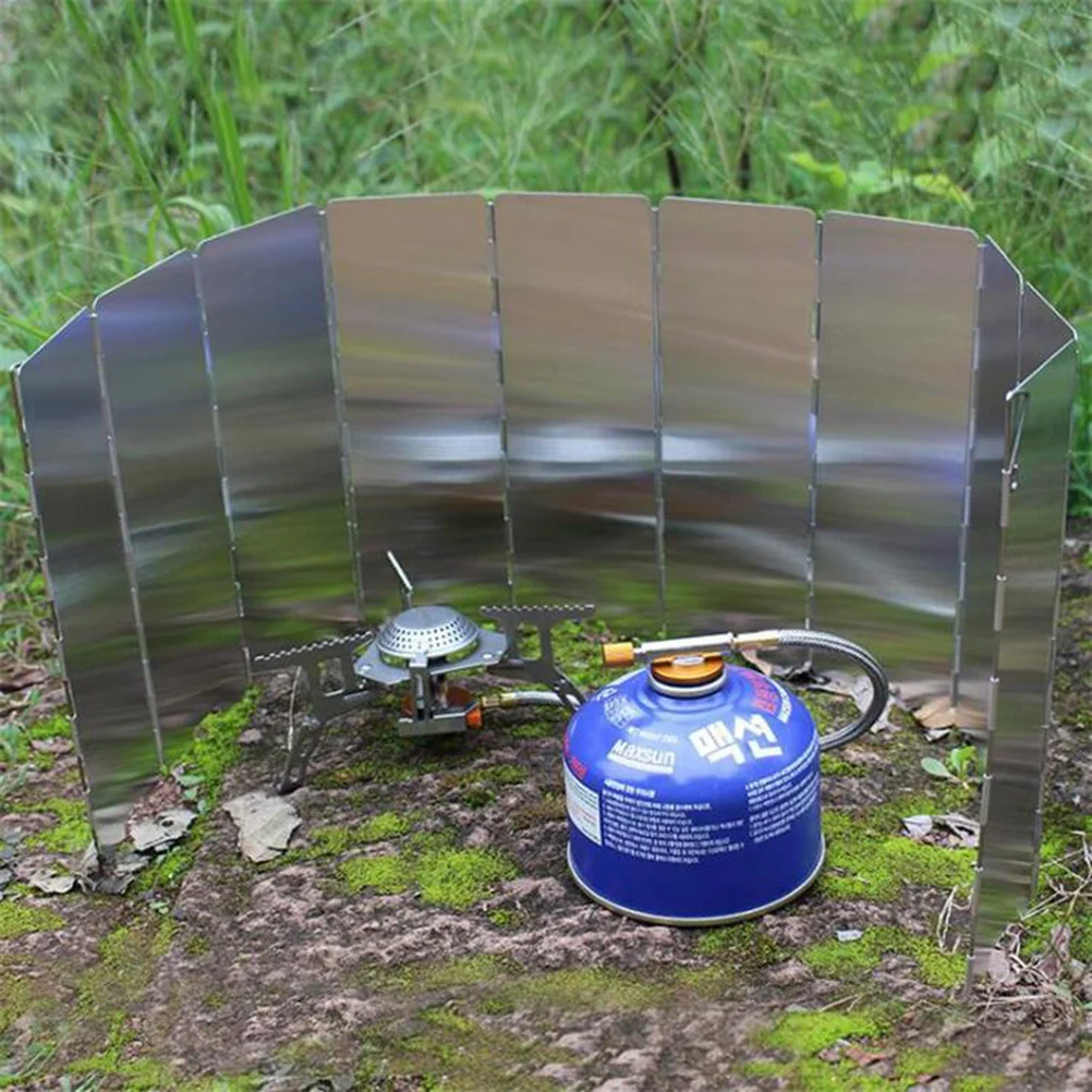 

10 PCS/Set Camping Winshield Stove Stove Windscreen Outdoor Portable Kettle Water Folding Waterbottle