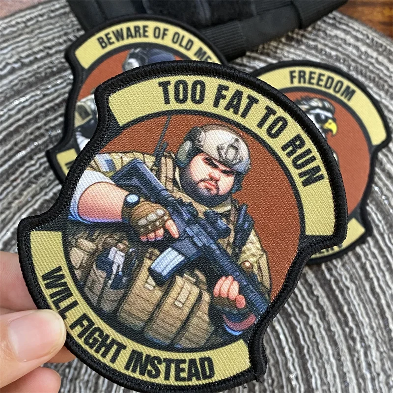Tactical Insignia Patch Army Soldier Carabiner Ring Old Man Fat Eagle Printed Backpack Clothing Decorative Accessories Stickers