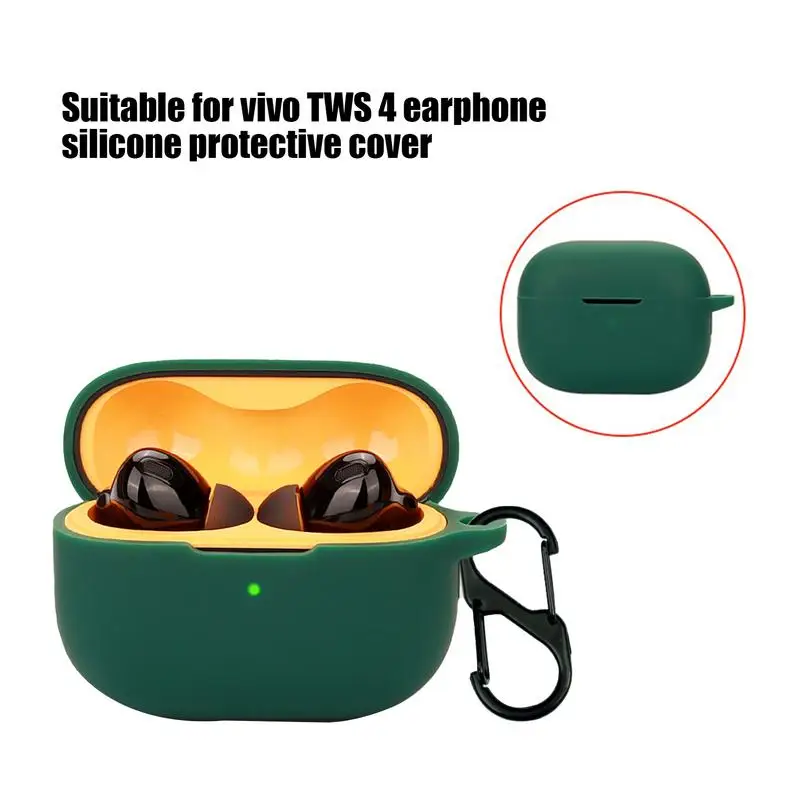 

Earphone Case For VivoTWS 4 Soft Silicone Skin Case For Earbuds Shock-Absorbing Protective Skin Sleeve Earbuds Cover Accessory