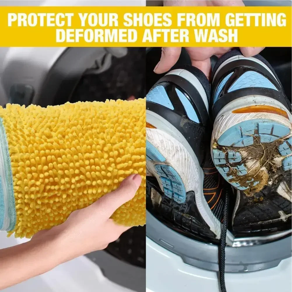 Washing Shoes Bag Cotton Laundry Net Fluffy Fibers Anti-deformation Shoes Clothes Organizer Easily Remove Dirt Washing Bags 5