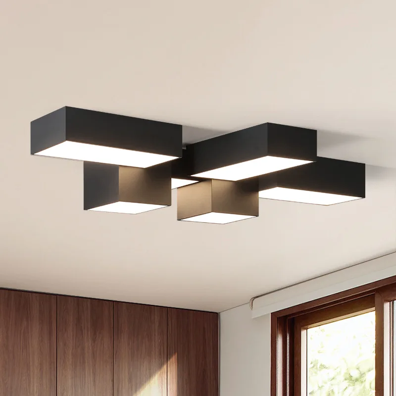 Nordic LED Geometric Ceiling Lamp for Living Dining Room Bedroom Aisle Corridor Creative Chandelier Home Decor Fixture Luster