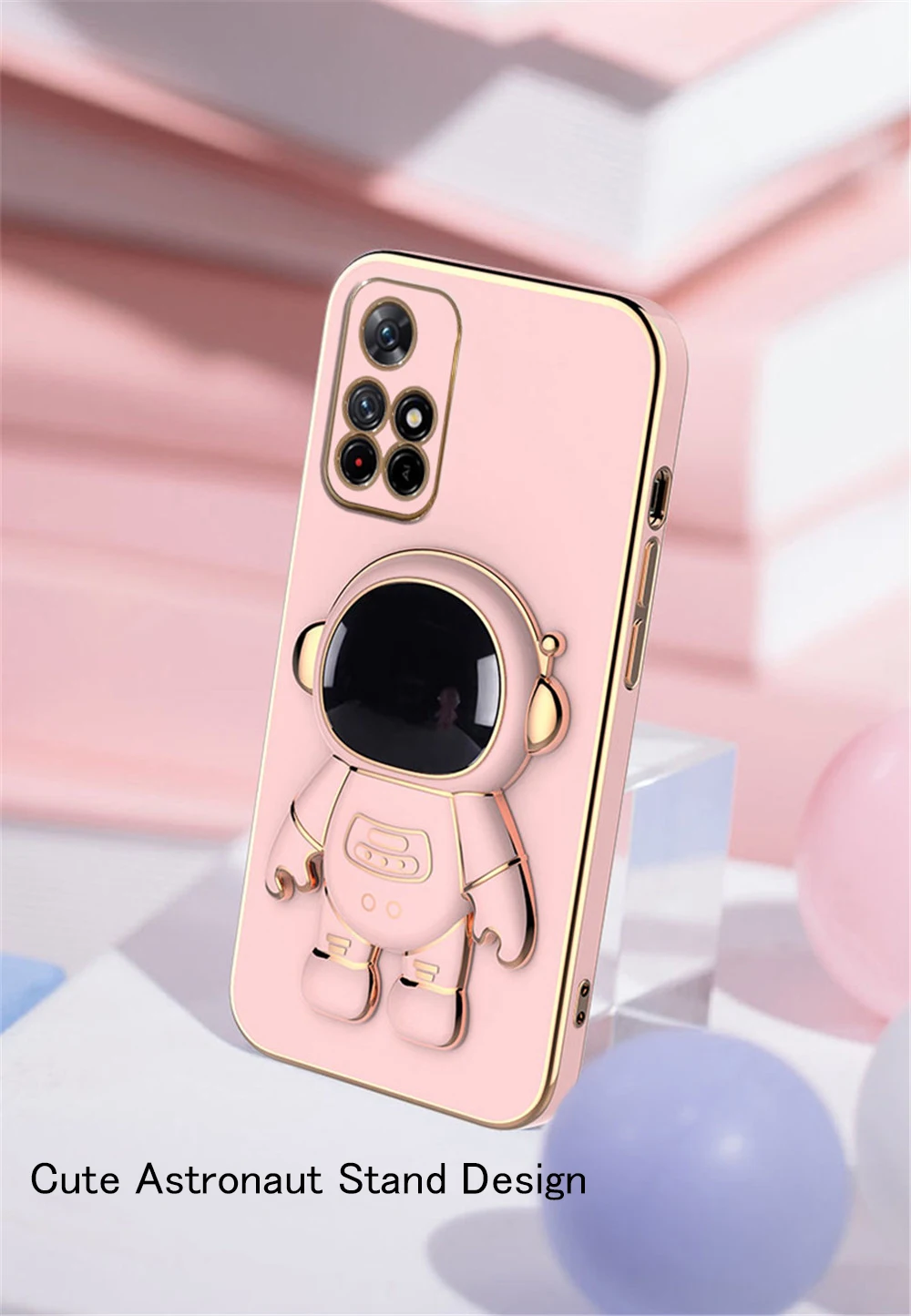 Luxus Überzug Cartoon Astronaut Halter Halterung Fall Für Xiaomi Redmi Hinweis 11 10 9 8 7 Pro 10T 9T 8T 10C 9C 9A 9T Mix4 T_voghion.com