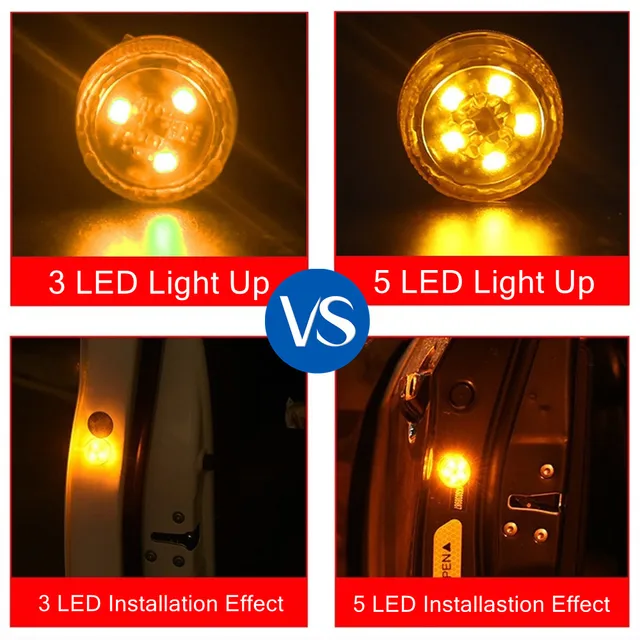 Riloer Luci Sicurezza Portiere Auto - 2 Pezzi LED Lampeggianti Con Adesivo Magnetico - Foto 14