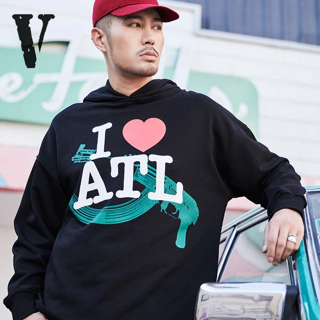 VLONE Sweatshirts I LOVE ATL Green AK Red Heart Hoodie White Big V Long  Sleeve Hoodies Sweatshirts - AliExpress