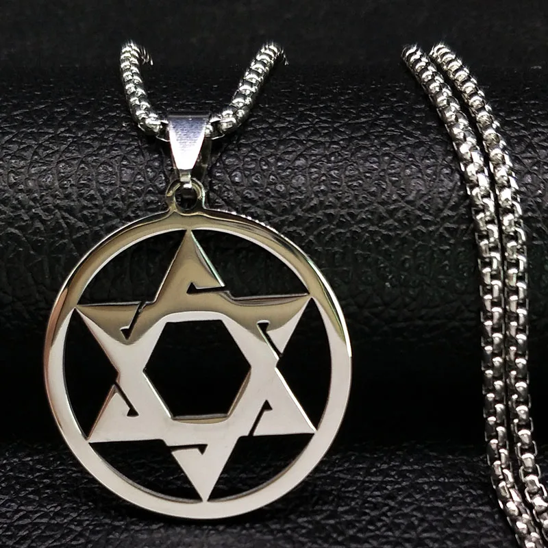 collier étoile de david, pendentif hexagramme, bijou juif, acier inoxydable, collier femme, symbole de foi,