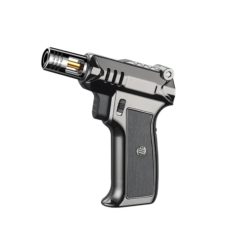 Outdoor Windproof Butane Gas Turbo Metal Lighter Multipurpose High Temperature Welding Gun Inflatable Lighter Men's Smoking Tool