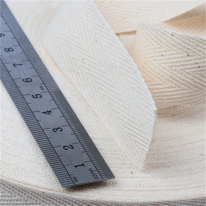 Nastri beige 10/15/20/25/30/40/50/60mm Larghezza Nastro in twill di cotone Bias per borsa Tessili per la casa Fatti a mano Mestiere Forniture per cucire - immagine 6