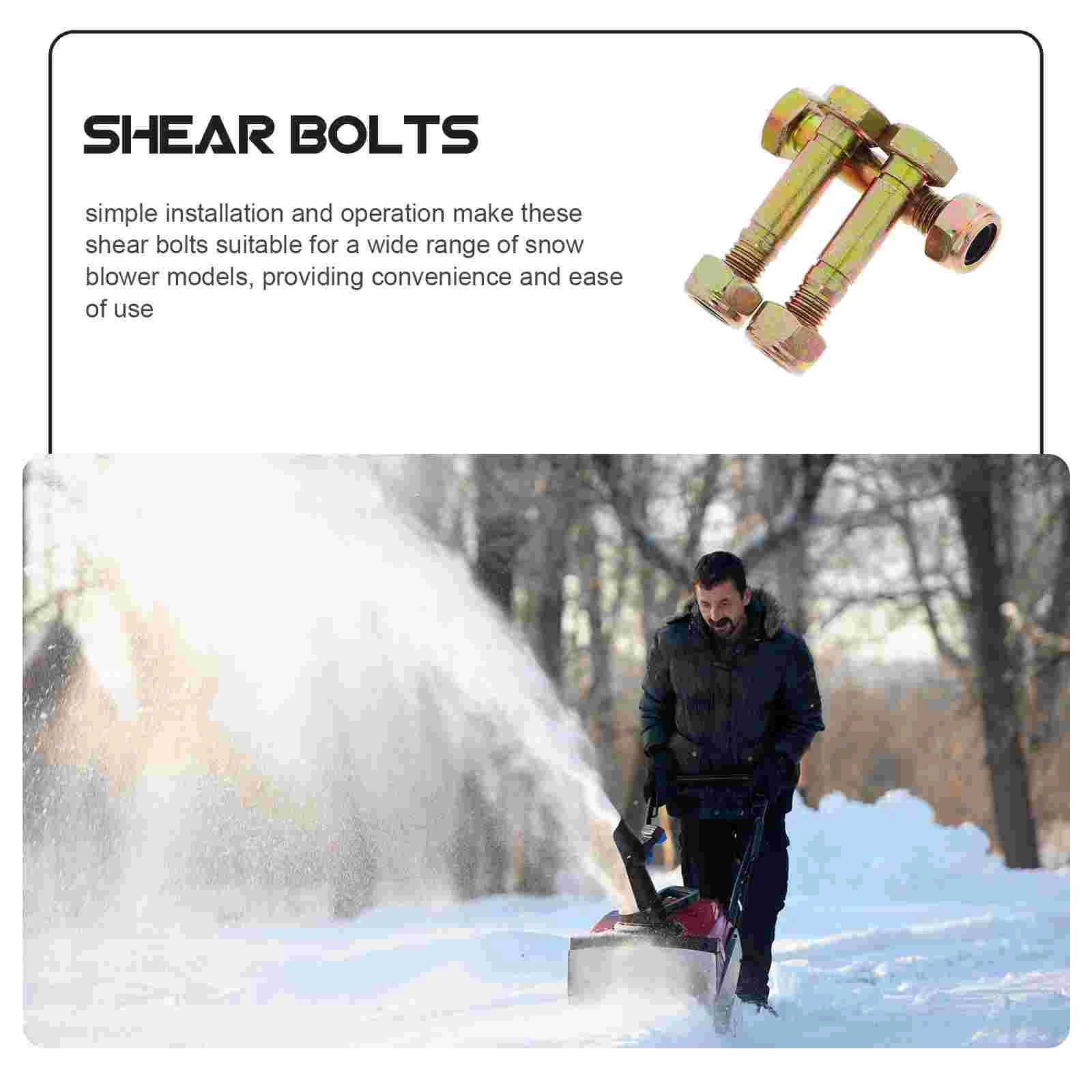 3 Pcs 5 16 Inch Snow Blower Shear Bolts Replacement Parts for High Load Capacity Quick Installation Blow Snow Equipment