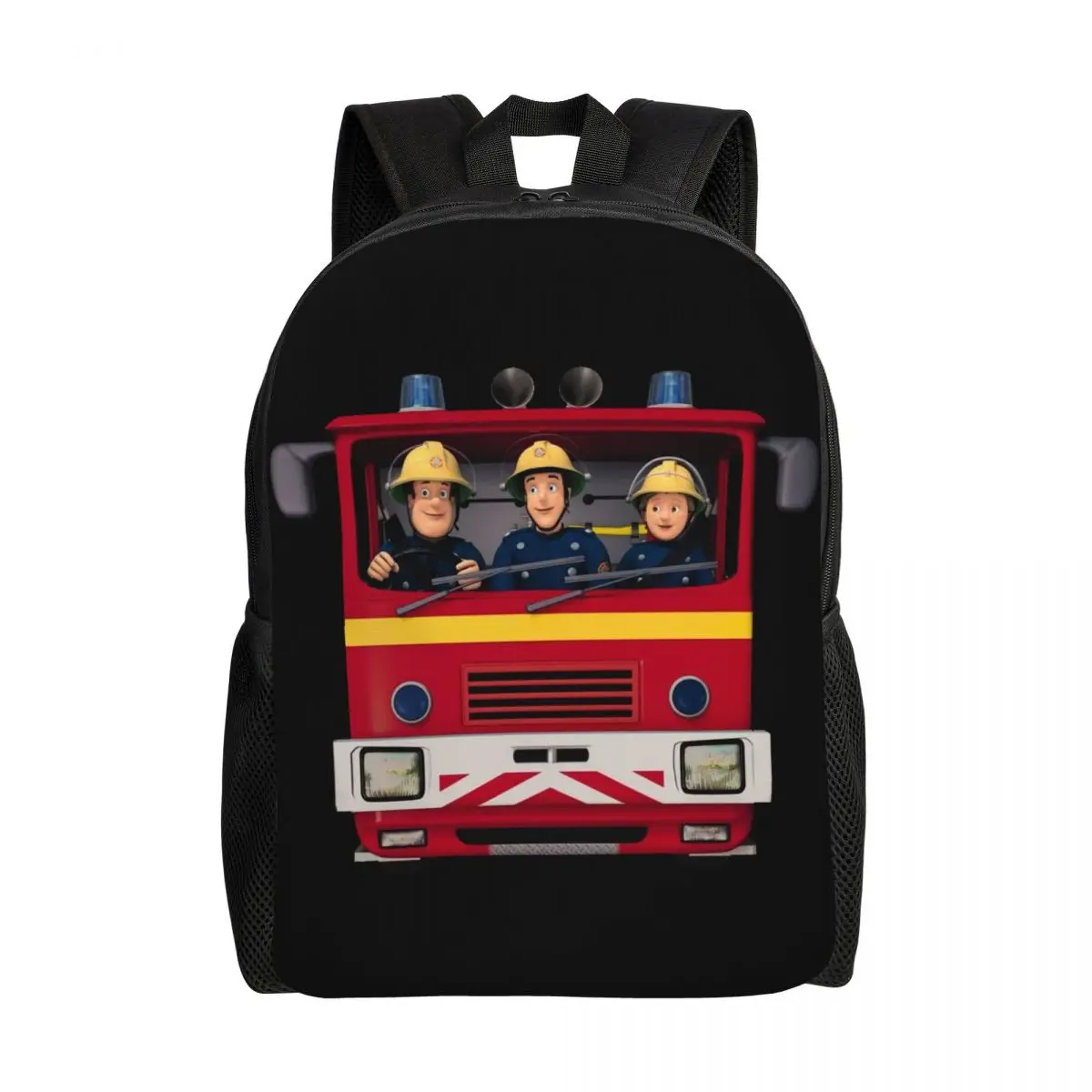 

Personalized Fireman Sam Backpack Women Men Fashion Bookbag for College School Bags