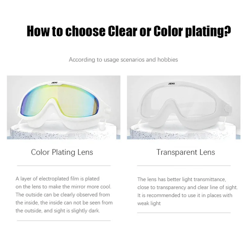Myopia Swimming Glasses Prescription -1.0~-8.0 Waterproof Anti Fog Swim Eyewear Silicone Diopter Diving Goggles Adults Children