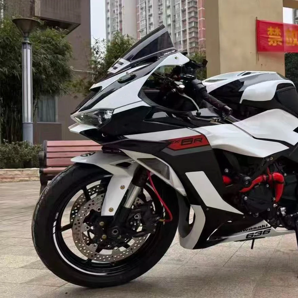 가와사키 ZX-6R ZX636 2023-2025 오토바이 액세서리 스포일러 프론트 에어로다이나믹 윙 스포일러 사이드 윙렛 에일러론 고정 날개