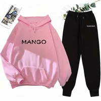 2025 New Trend Women's Sweatshirt&sweatpants 2pcs Set Urban Casual Fashion Hooded Tracksuit Autumn Winter Hoodie Jogging Outfits - Image 4