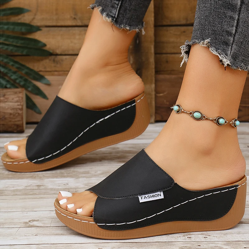 Women's Sandals Casual Heels Sandals Summer Woman Shoes Luxury Slippers Heeled Sandals Wedges Shoes Summer Footwear Women 2025