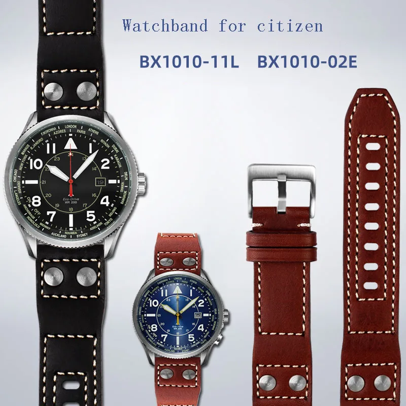 Cinturino In Pelle Di Mucca Per Citizen Light Kinetic Energy Calendario Perpetuo Orologio Bx1010-02E /11L Cinturino In Pelle Cinturino Da Uomo 22