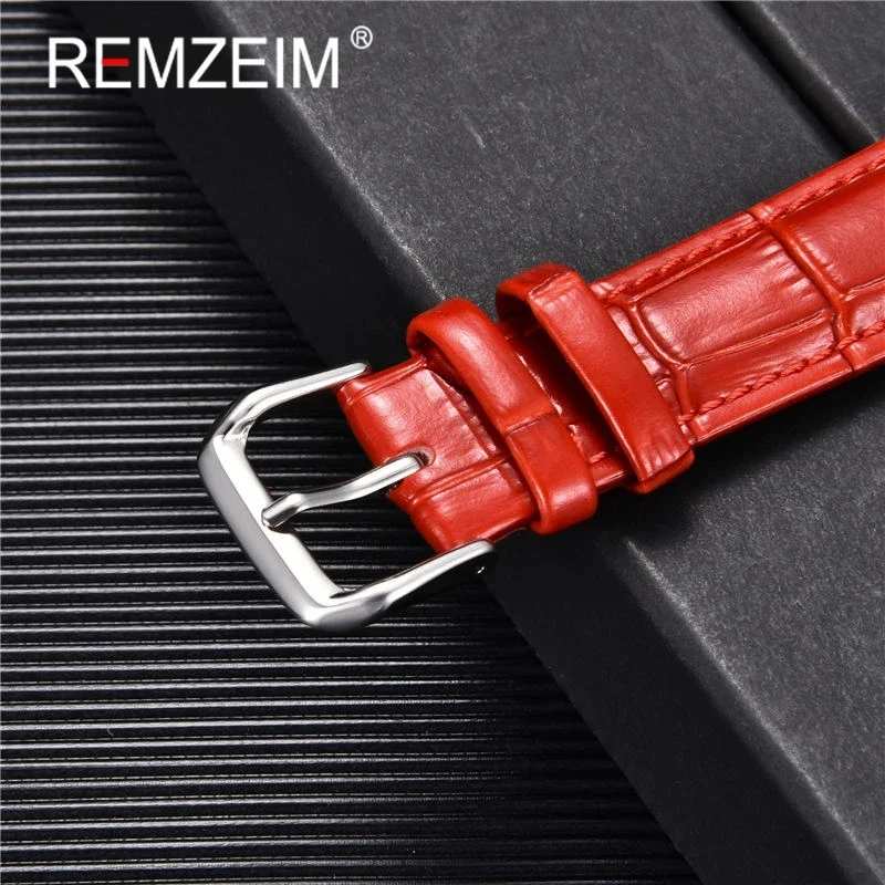 Premium Genuine Leather Watch Band Strap with Steel Pin Buckle and Tool Included