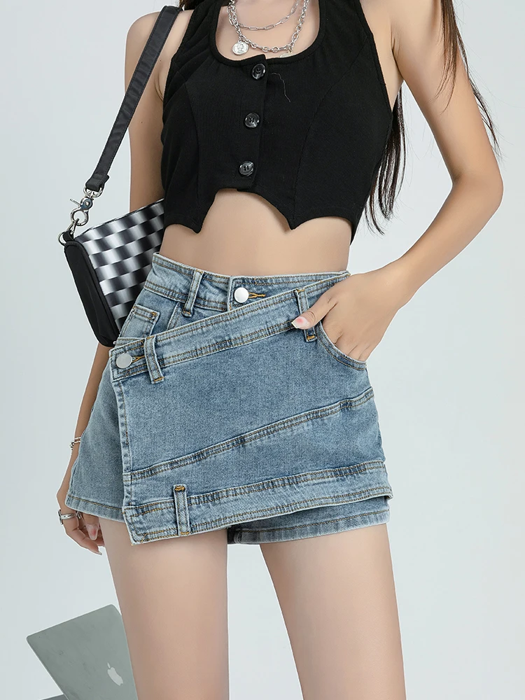 Brown Short Jeans Women Fashion High Waist Denim Y2K Shorts Skirts Woman Summer New 2022