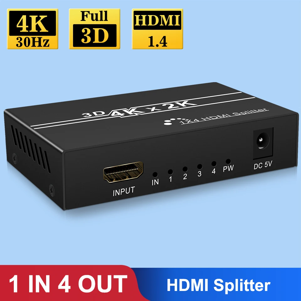 Splitter Hdmi 1X4 Splitter Video 4K 1080P Hdmi 1 In 8 Out Hdmi 1.4 Hd Splitter 1 X2 1 In 4 Out Sincronizzazione Audio Per Hdtv Dvd Ps3 Xbox