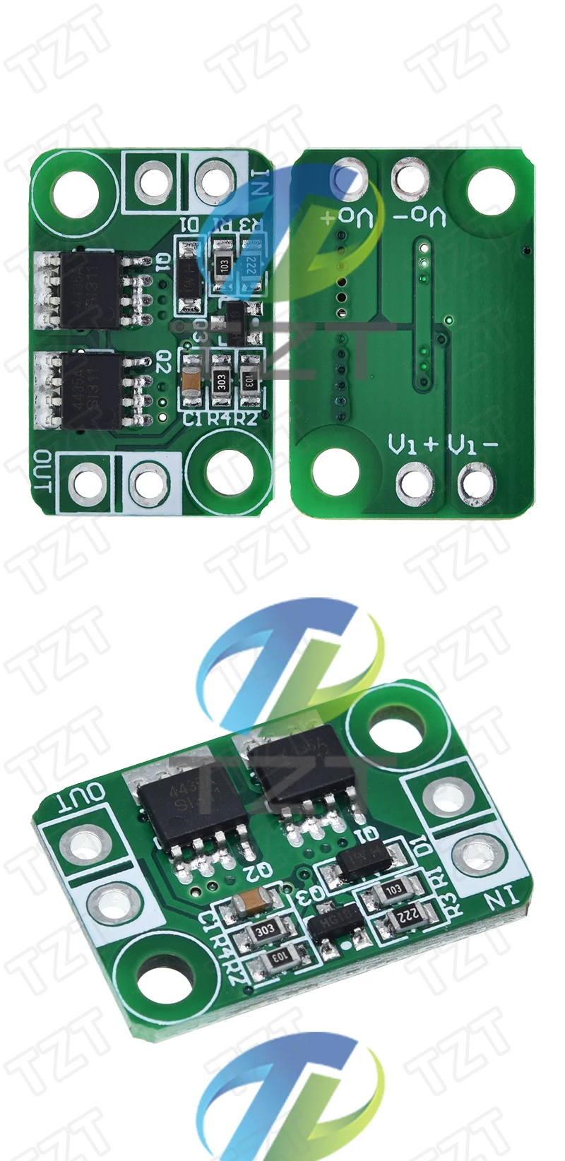 TZT DC 3-30V 4A Ideales Diodenmodul Batterieladegerät mit Verpolungsschutz und Stromversorgungsplatine, gemeinsame Erdung – Detail 2