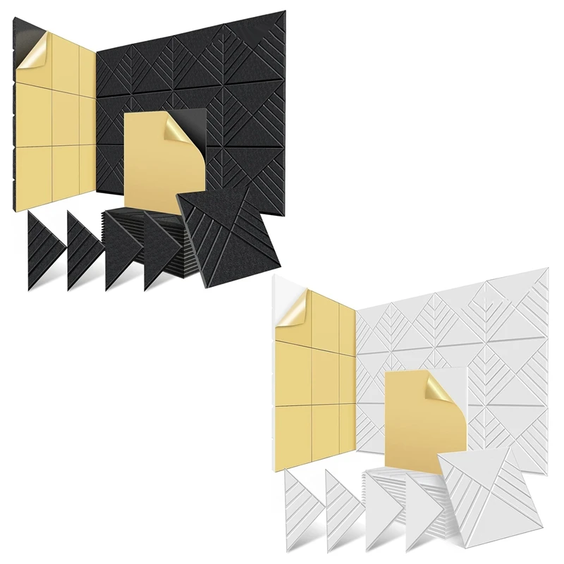 

12 Pack Self Adhesive Acoustic Panels 12X12X0.4Inch, Soundproof Wall Panels For Noise Absorbing
