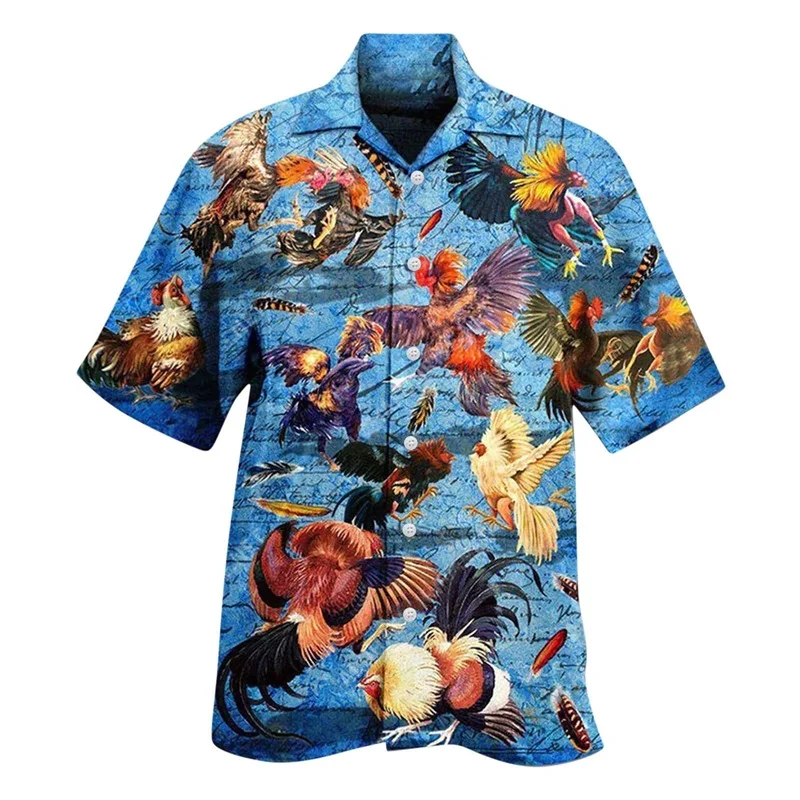 thumbnail image 1 of Camisas y blusas con estampado digital de animales para hombre, camisas casuales de manga corta a la moda para fiestas, playa, sueltas, para hombre, 1 of 5