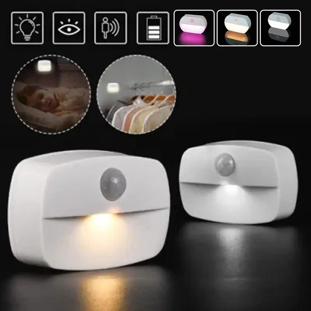 

Motion Sensor Night Lamp Wireless Led Night Light Cabinet Wardrobe Lamp Staircase Backlight For Kitchen Cupboard Bedroom Ne B0k2