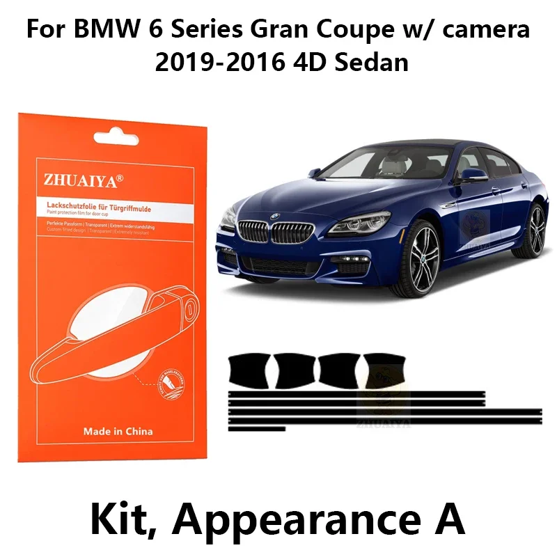 

Защитная пленка ZHUAIYA для красок дверной ручки, ТПУ PPF для BMW 6 серии Gran Coupe w/ camera2019-2016 4D Седан