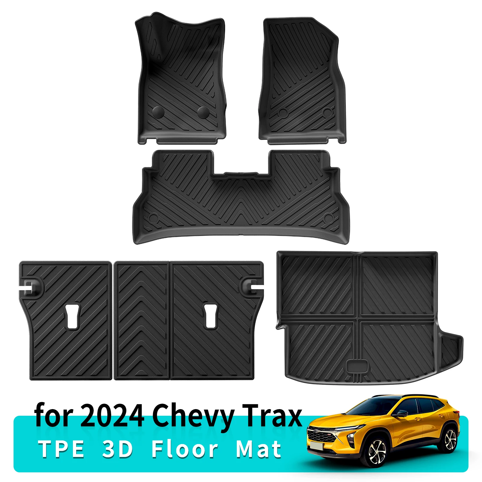 forChevyChevroletTrax20243DTPECarFloorMatsCargoLinerTrunk