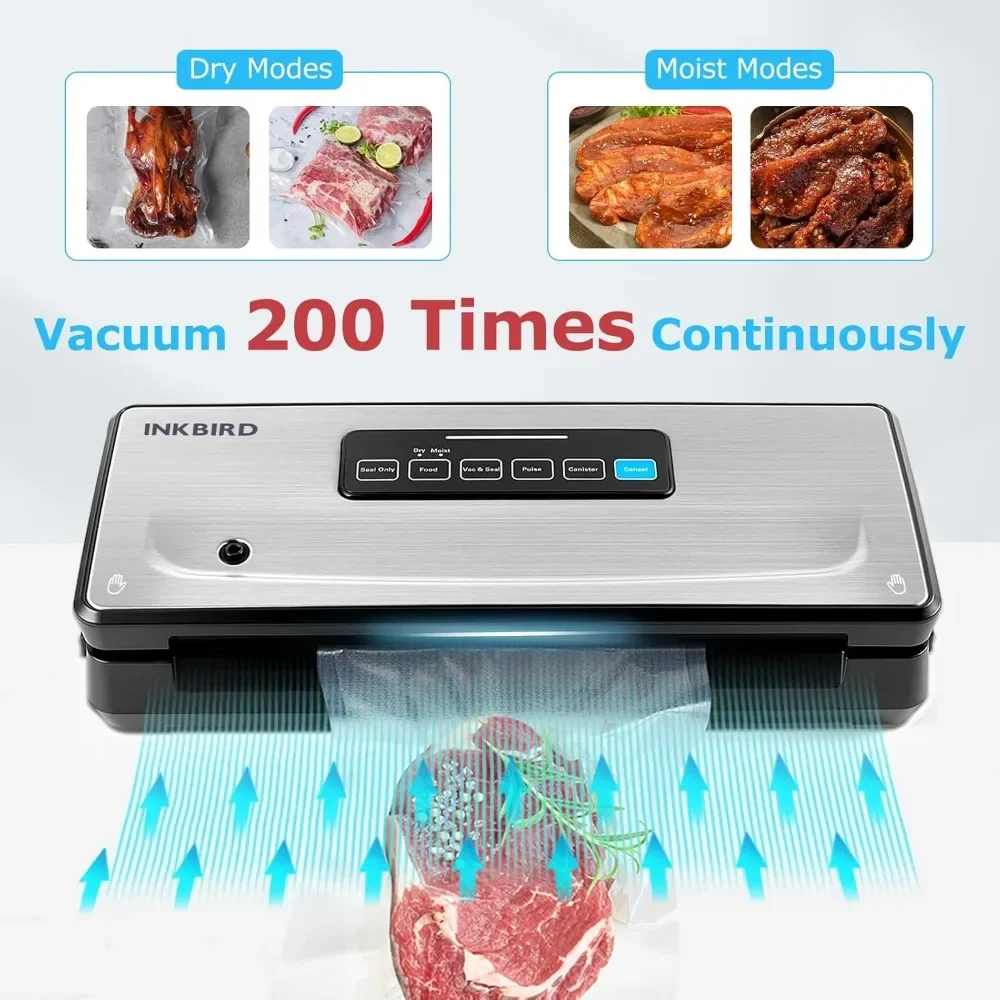 Food Vacuum Sealer Machine 10-In-1 with Bag Storage(Up To 20FT) and Cutter,with Moist/Dry/Canister 5 Food Modes