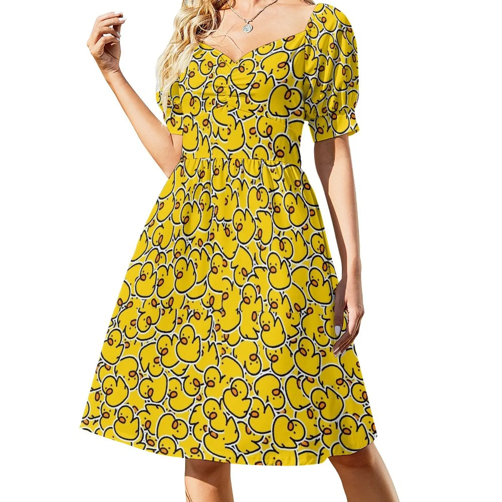 A big Bunch of yellow rubber ducks Dress women's summer jumpsuit loose women's dress elegant women's sets