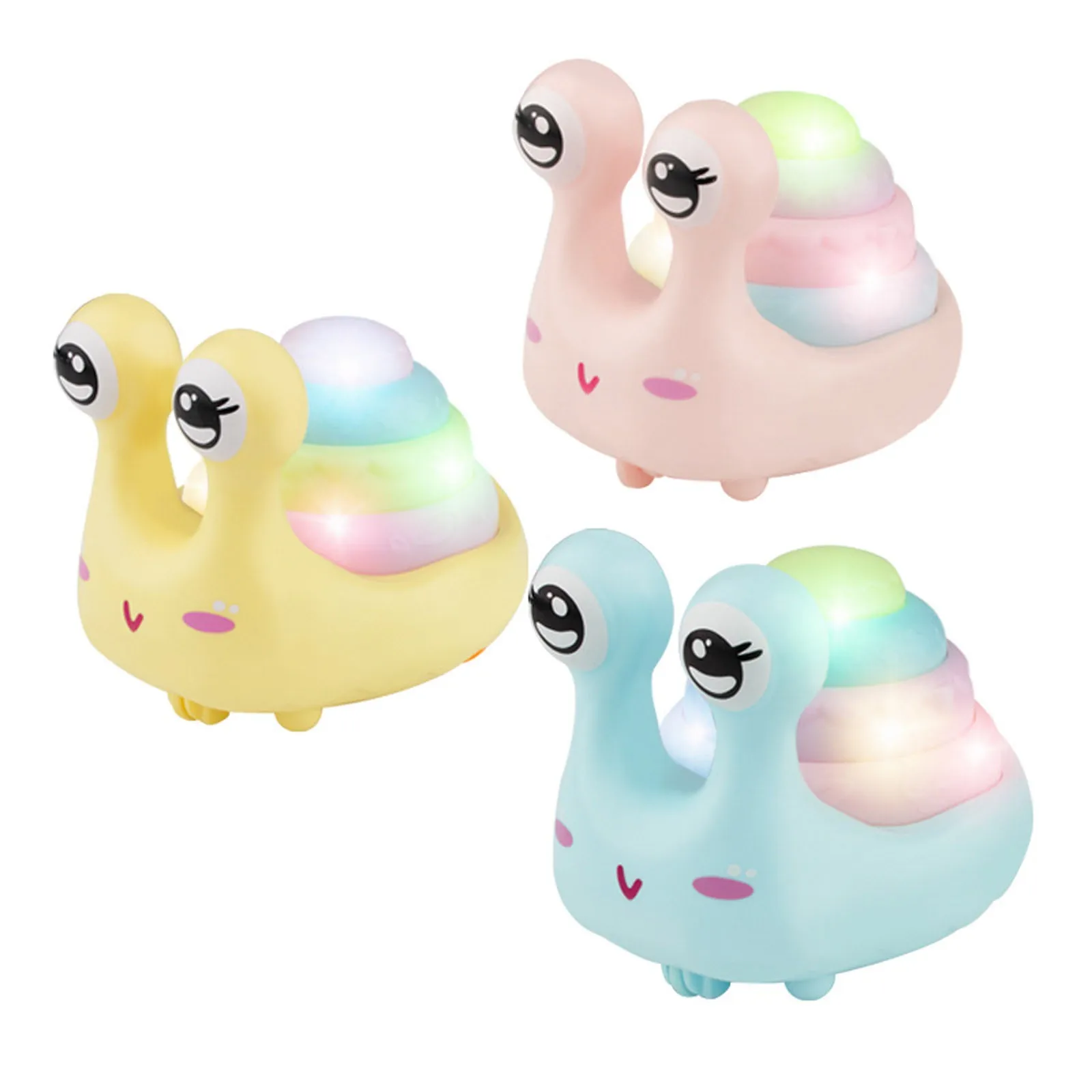 New Kawaii Flash Snail Pull Back Car Cartoon Cute Animal Glowing Diecasting Children Girl Press Early Education Toy Vehicles |