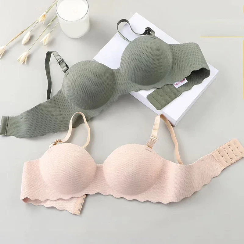 2025 Sexy Bras Women Solid Color Seamless Underwear Wireless Lingerie One-pieces Convertible Straps Brassiere Bra Women Lingerie