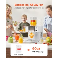 SucceBuy Machine à glace pilée 40-80 kg/24h avec lame en acier, machine à neige électrique, pré-refroidissement rapide en 90 secondes 6