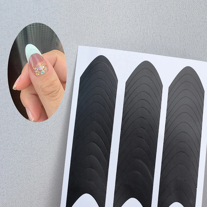 French Manicure Edge Auxiliary Nail Sticker Wavy Line DIY Nail Art Tips Guides Stickers Stencil Strips Tools Decoration
