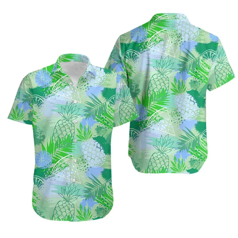 thumbnail image 1 of Nuevas camisas hawaianas para hombres, camisas playeras con estampado de piña y frutas, camisetas populares de secado rápido para el verano, ropa para hombres, camisas sueltas para mujeres, 1 of 4
