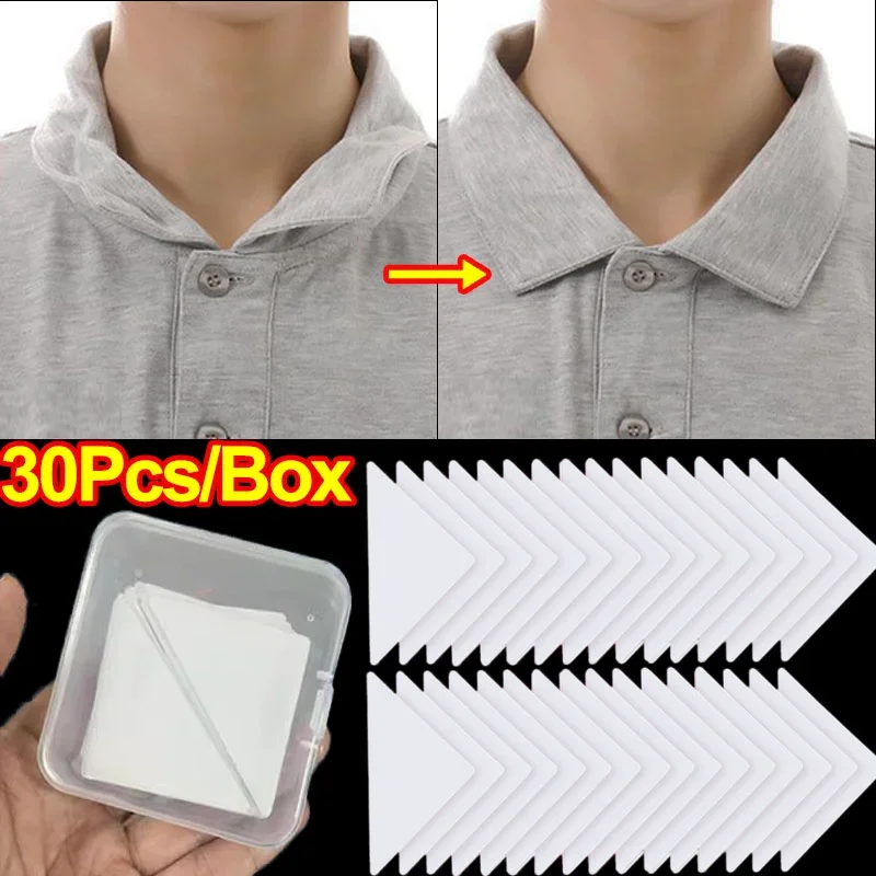 

Collar Sticker Polo Men Simple T-Shirt Stand Collar Shaper Pad Anti-roll Adhesive Triangle Tape Shirts Collar Stays Tidy Sticker
