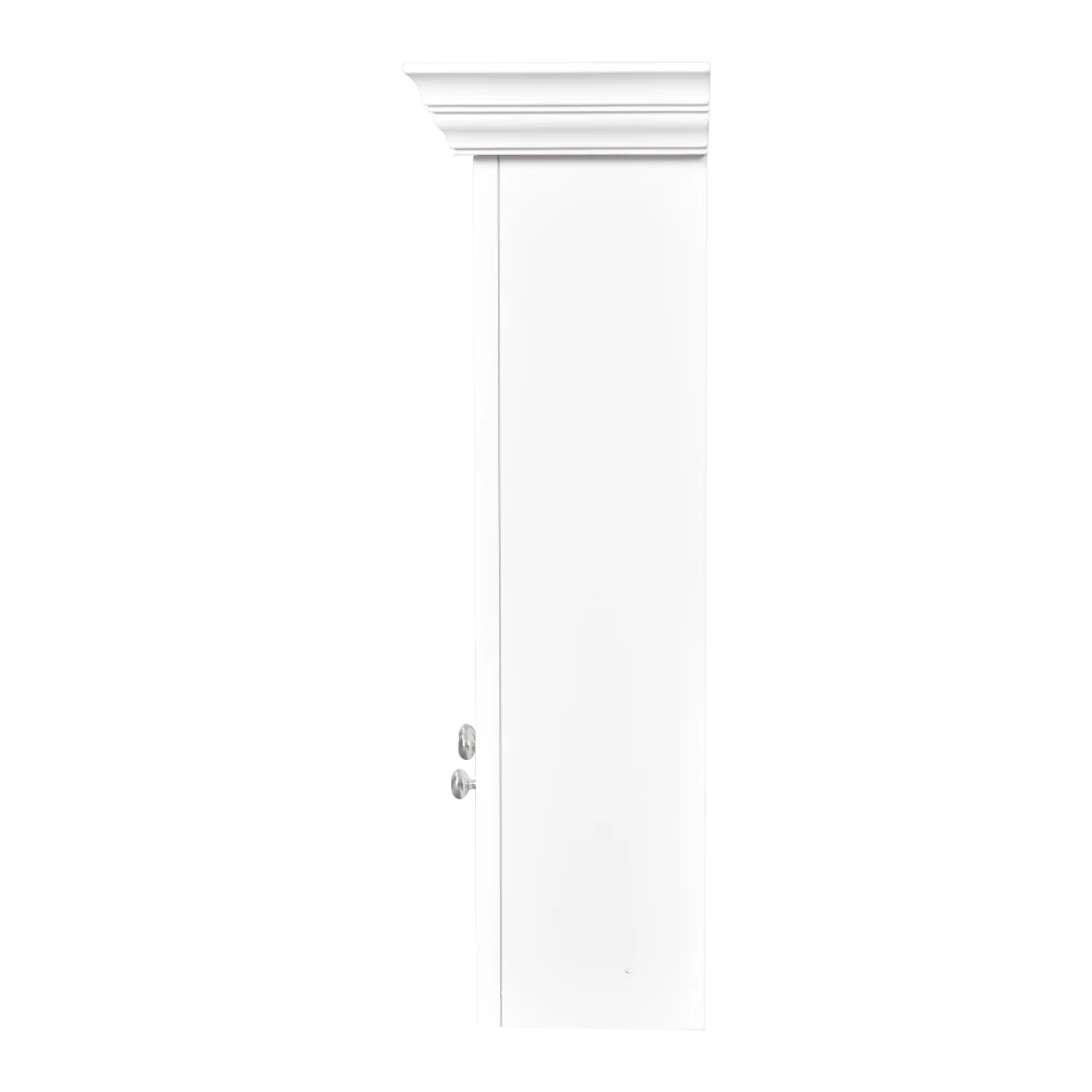 Wood Medicine Cabinet with Mirror Glass Door and Adjustable Shelves