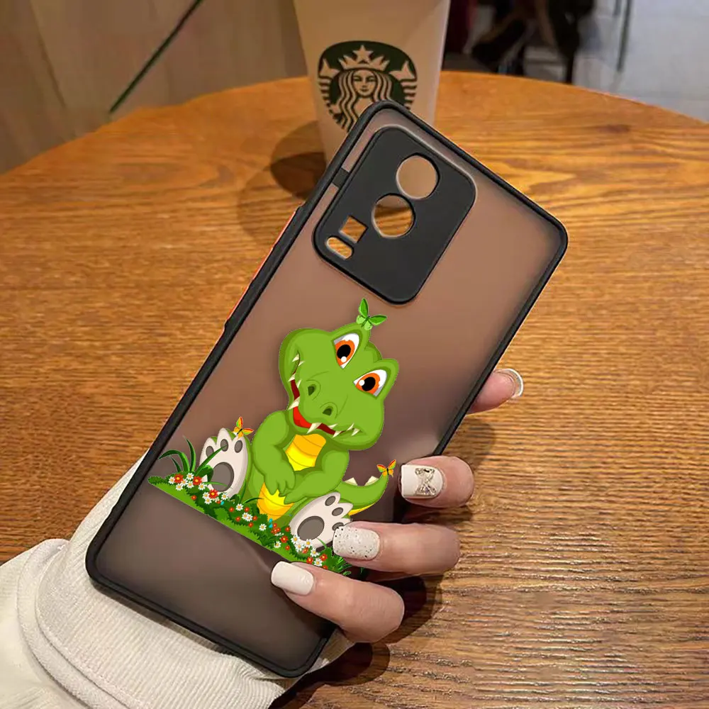 thumbnail image 1 of Funda mate para VIVO X90 X80 X70 5G X60 X50 X30 IQOO NEO 3 5 7 PRO PLUS X27 X23 X20 Funda Coque Shell lindo cocodrilo de dibujos animados, 1 of 5