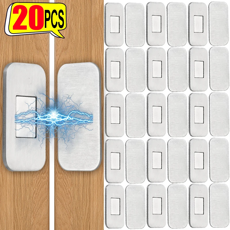 Door Stopper Self Adhesive Magnetic Cabinet Catches Invisible Soft-Catch Anti-Rust Magnet Stickers
