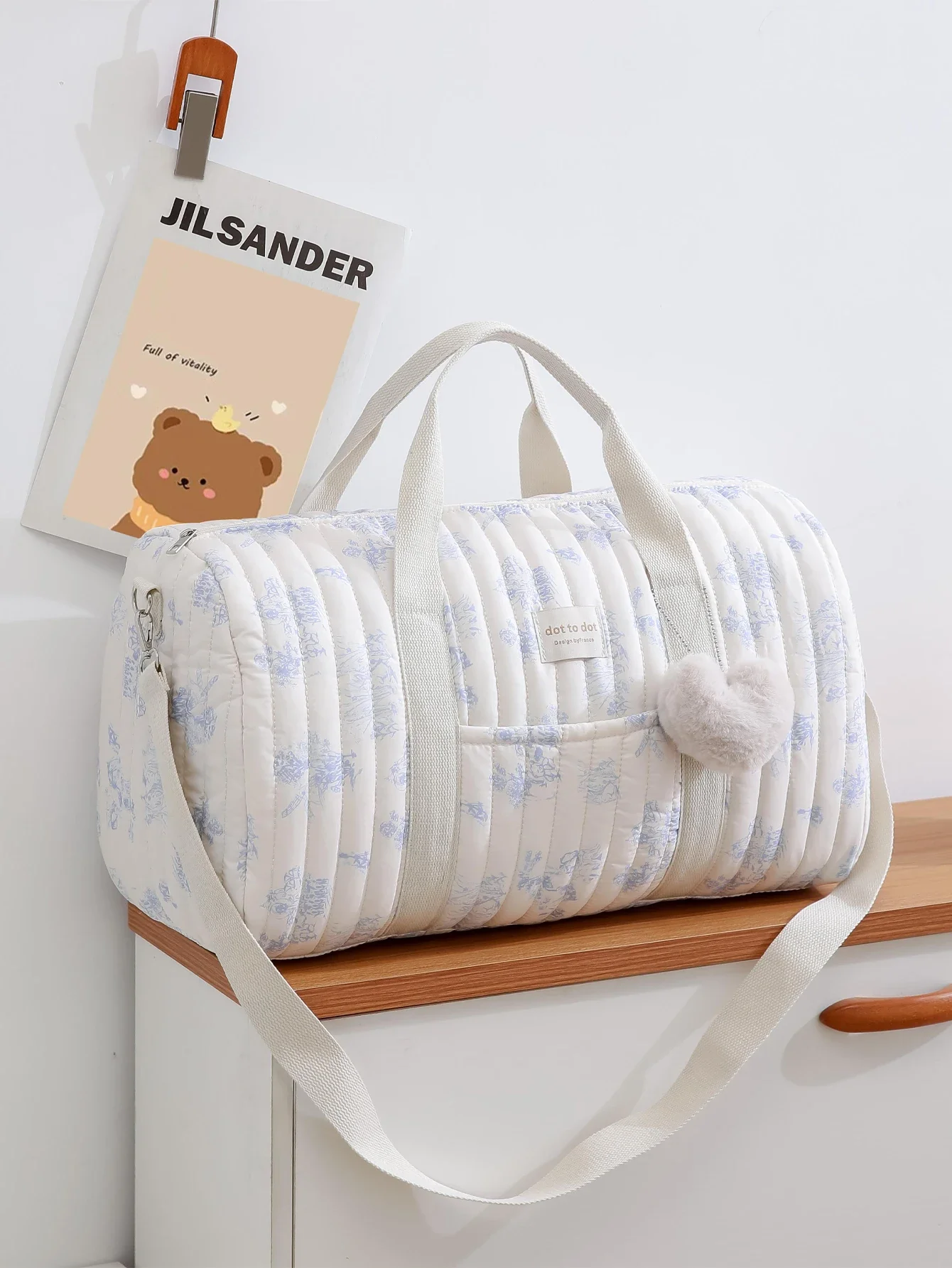 【Popular choice】 Baby Diaper Bag Cute Cartoon Shoulder Bag with Zipper Messenger Bag Mom Bag Storage Bag Luggage Tote Bag for Travel.