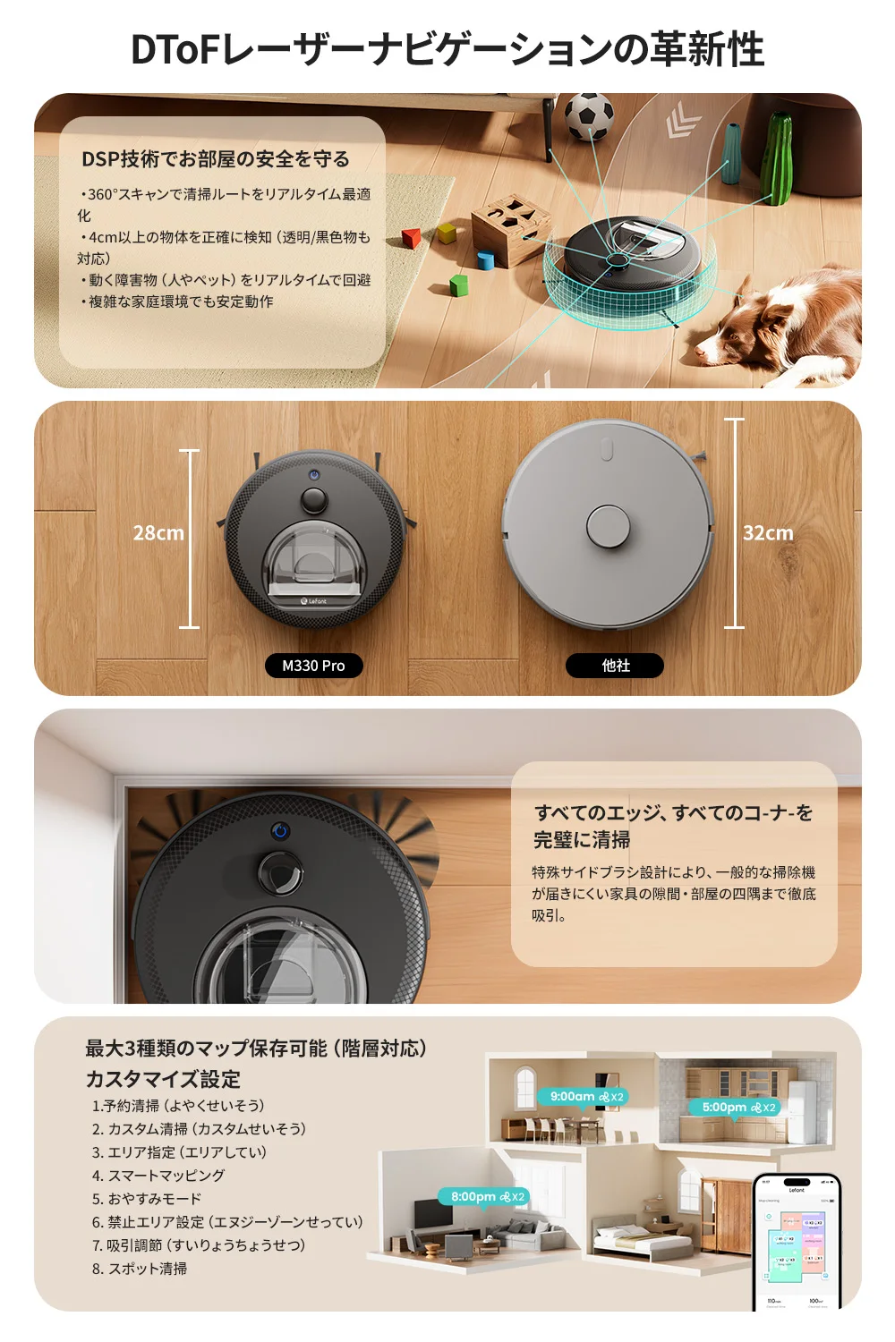 大特価！ロボット掃除機 新品同様 Lefant M330Pro 水拭き機能付き 81idEWMnnQL._AC_UF350,