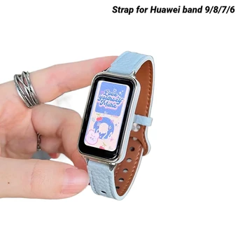 Leather Strap for Huawei band 9 Correa Bracelet Sport Watchband For Huawei band 8/7/6 pro Woman Man Wristband Smartwatch Belt
