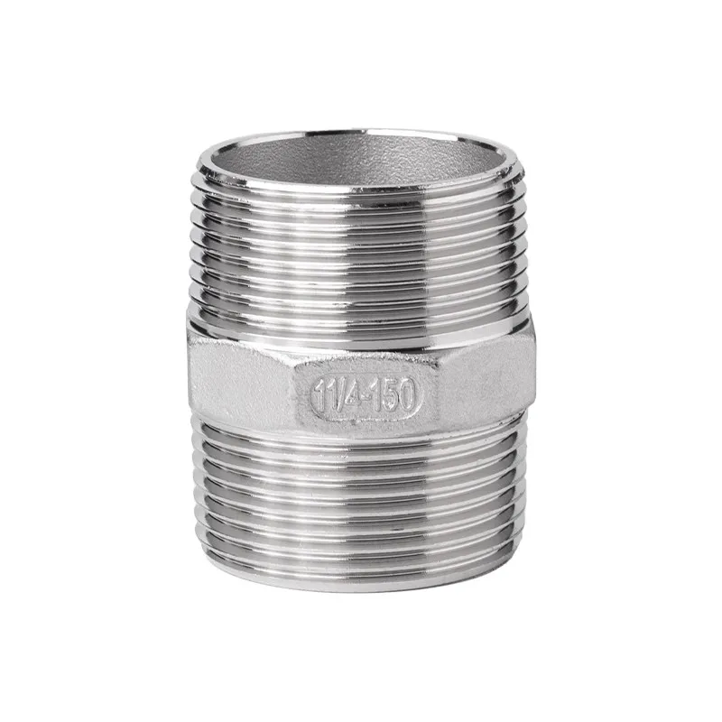 Male Straight Hexagon Joint Nipple Pipe Connection 304 Stainless Steel threaded 1/2