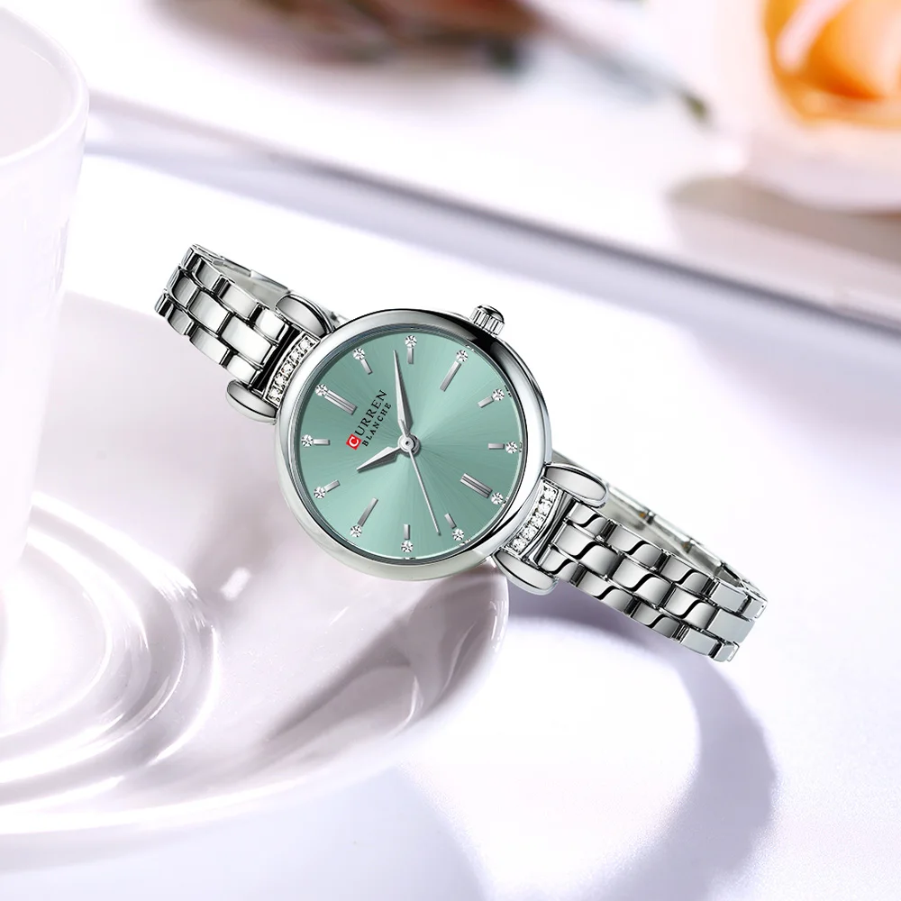 CURREN-Elegant Dress Watch for Women, Luxurious and Exquisite, 28mm Dial with Shinning Rhinestone, Quartz Wristwatch, New 2